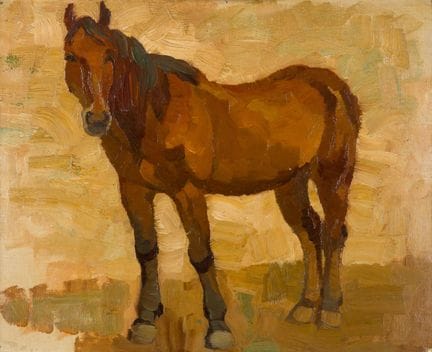 保罗·阿尔泰尔（1870-1928）
《马》
 
 硬纸板油画，未署名
 
 
 40.5 × 49
