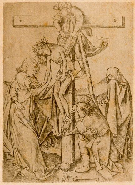 路德维希·肖恩高尔（Ludwig SCHONGAUER，1450年前—1494年），据
《从十字架上