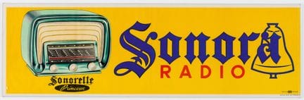索诺拉（SONORA）收音机广告海报，展示“索诺雷特·普林塞斯”（SONORETTE PRINCES