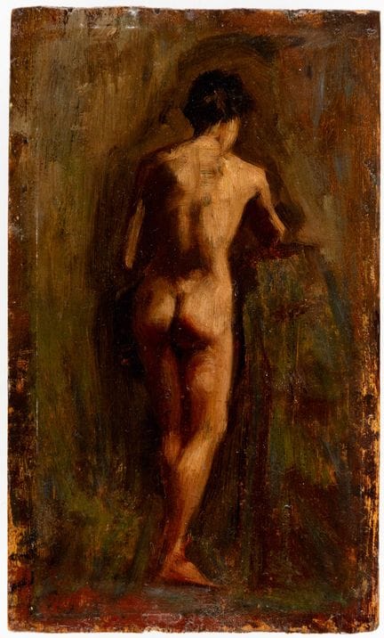 未知艺术家
女性裸体（背影）
 
 胶合板油画，背面有字母缩写及“P. Cezanne”字样
 
 