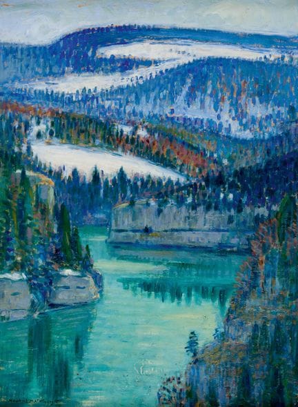 莫里斯·马泰（Maurice MATHEY，1878-1975）
《冬末的杜河（三月）》，河流山景画