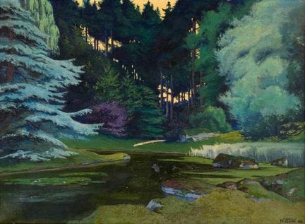 W. BECK (XX)
森林池塘 
 
 布面油画，有破损，署名并标注日期 34 
 
 
 65