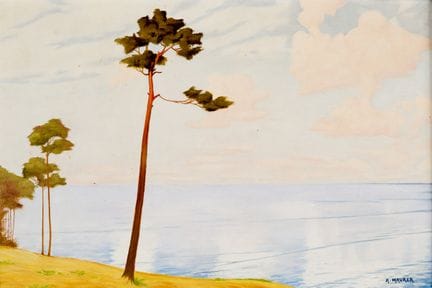 A. 毛雷尔 (XX)
有高大树木的海岸风景 
 
 布面油画，署名 
 
 
 46 × 69 厘
