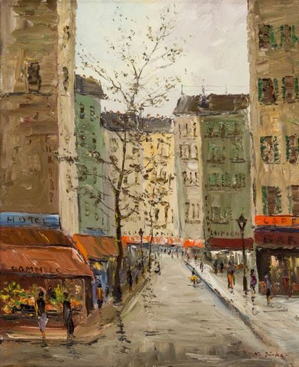 作者不详
《巴黎街景》
 
 布面油画，签名无法辨认
 
 
 46 × 38 厘米，带画框尺寸 5
