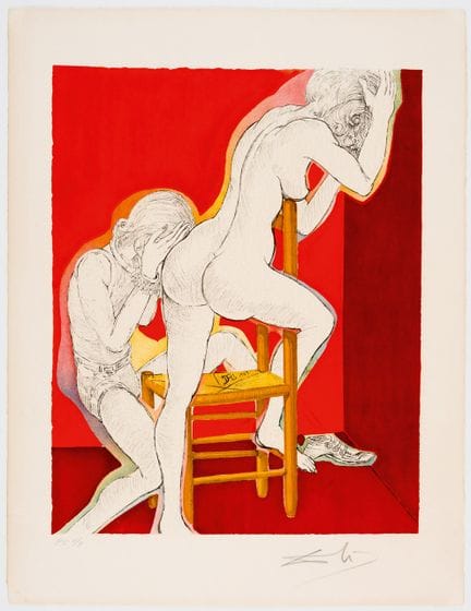 萨尔瓦多·达利（1904-1989）
《没有希望》 
 
 纸本彩色石版画，PC 5/9，边缘有订书
