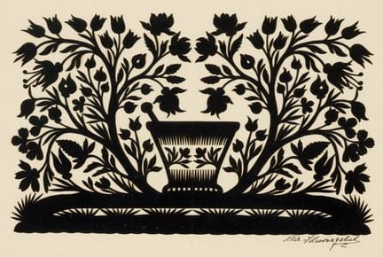 克里斯蒂安·施维茨格贝尔（1958）
《带砂浆的花坛》
 
 纸上剪纸，署名
 
 
 作品尺寸：1