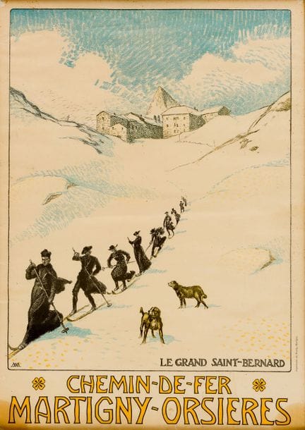 阿尔伯特·穆雷（Albert MURET，1874-1955）
《马蒂尼-奥尔西耶尔铁路，大圣伯纳德