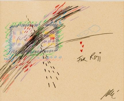 罗尔夫·伊塞利（1934）
《献给罗西》 
 
 
 纸本彩色铅笔画，右下角签名 
 
 
 画芯尺