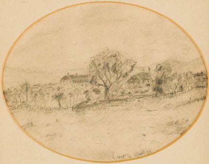 阿尔伯特·安克（1831-1910）
风景画 
 
 纸本铅笔画，画面中央下方署名并标注1893年。