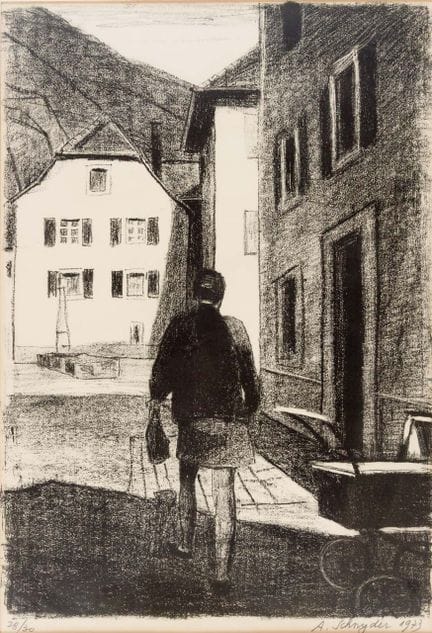 阿尔伯特·施尼德（1898-1989）
圣乌尔桑 
 
 石版画，28/30，铅笔签名并标注1973