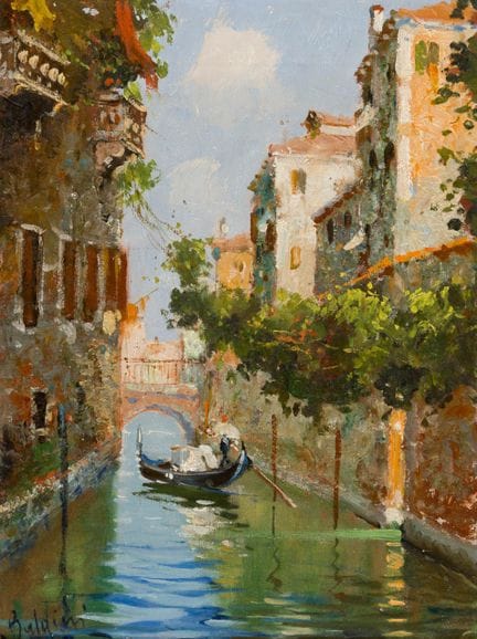 作者不详，署名“BALDINI”
威尼斯——运河风光 
 
 布面油画，左下角署名“Baldini”