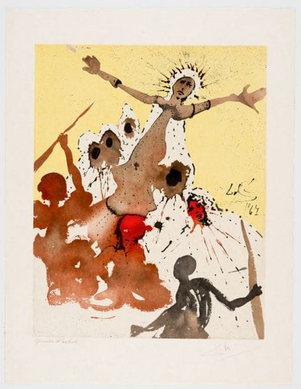 萨尔瓦多·达利（1904-1989）
《起来吧，巴拉克，引领我们》 
 
 纸本彩色石版画，艺术家试