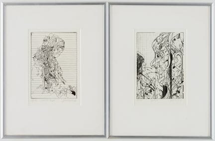 丹尼尔·德·克尔万（1937-2020）
肖像画 
 
 2幅版画，纸本干刻版画，铅笔签名，附艺术家