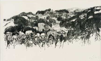 雨果·韦特利（Hugo WETLI，1916-1972）
《朗根贝格的冬天》 
 
 纸上石版画 6