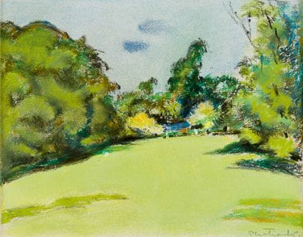 未知艺术家
林间空地
 
 纸本粉彩，铅笔签名难以辨认
 
 
 画芯尺寸 17 x 21.5 厘米