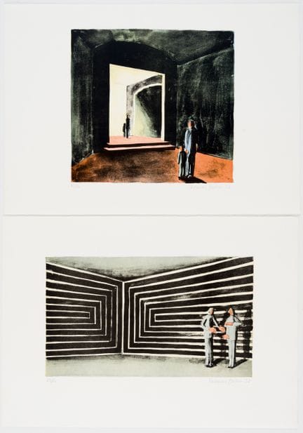 托马斯·胡贝尔（1955）
空间中的形象 
 
 2幅纸本双色石版画，铅笔签名并标注“92” 
 
