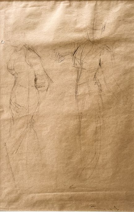 让·廷格利（1925-1991）
素描 
 
 纸本铅笔画，署名，1940年代 
 
 
 68.5