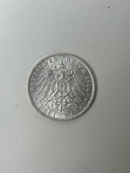 DEUTSCHLAND, Drei-Mark-Münze aus Hamburg 1914
Beze