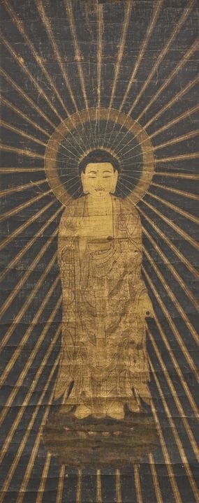 Una pintura budista de Amida Nyorai en su forma de