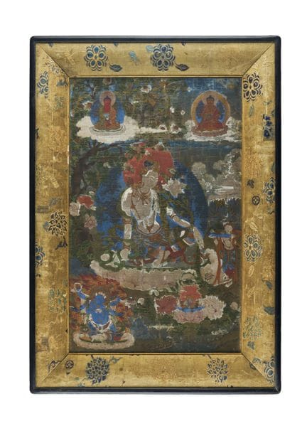 Une ancienne thangka représentant le bodhisattva A