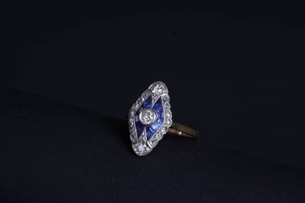 Marquise ring in 18K yellow and white gold (750) s