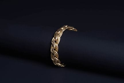18K yellow gold (750) bracelet with a braided link