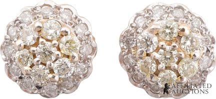 Boucles d'oreilles en or blanc 14 carats avec moti