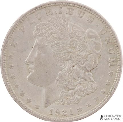 Pièce de 1 dollar Morgan 1921-P, 90 % d'argent  Pi