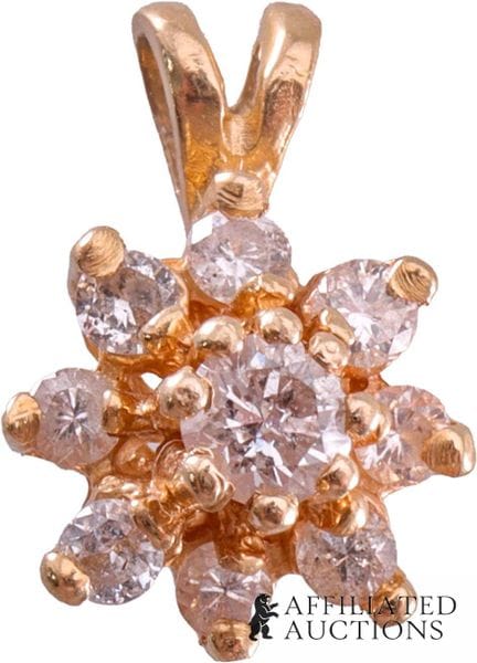 Pendentif « Fleur/Étoile » en or 14 carats  Penden
