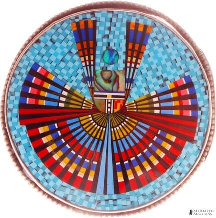 Boucle de ceinture « Kachina » en micro-mosaïque d