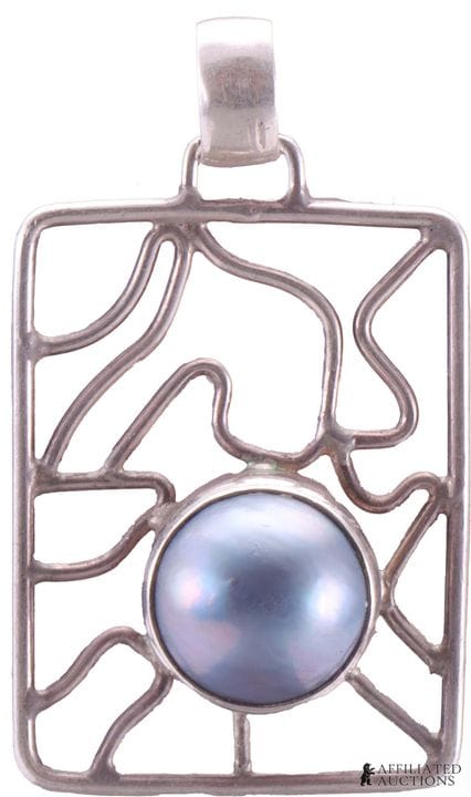 . Pendentif en argent sterling .925 avec perle de 