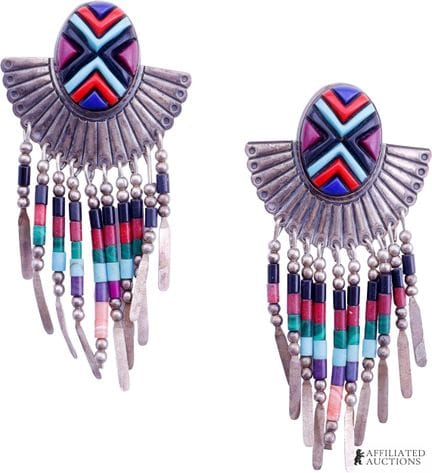 Boucles d'oreilles à franges en argent sterling si