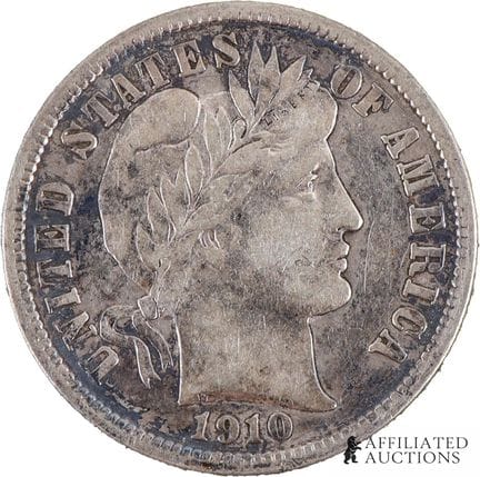 Pièce de monnaie américaine « Barber Dime » en arg