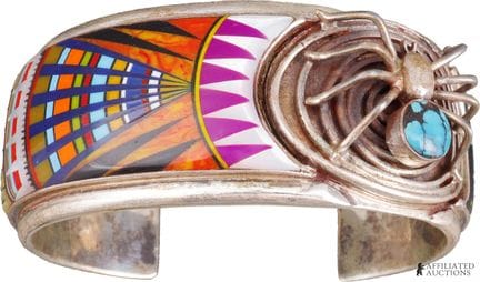 Bracelet-manchette « Araignée » en turquoise du Su