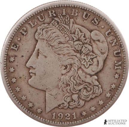 Pièce de 1 dollar Morgan 1921-S, 90 % d'argent  Un