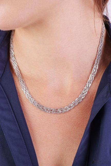 Collier à plusieurs rangs en argent 925, chaîne « 
