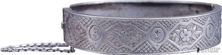 Bracelet manchette en argent sterling 925 avec mot