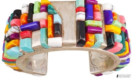 Bracelet Zuni du Sud-Ouest en argent sterling 925 
