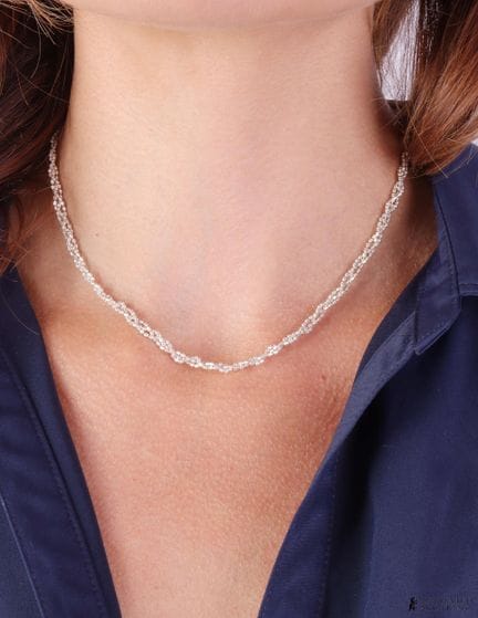 Chaîne torsadée en argent sterling .925, fabriquée