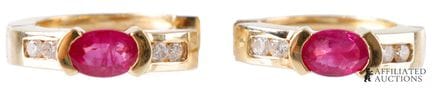 Boucles d'oreilles en topaze rose et diamants, or 