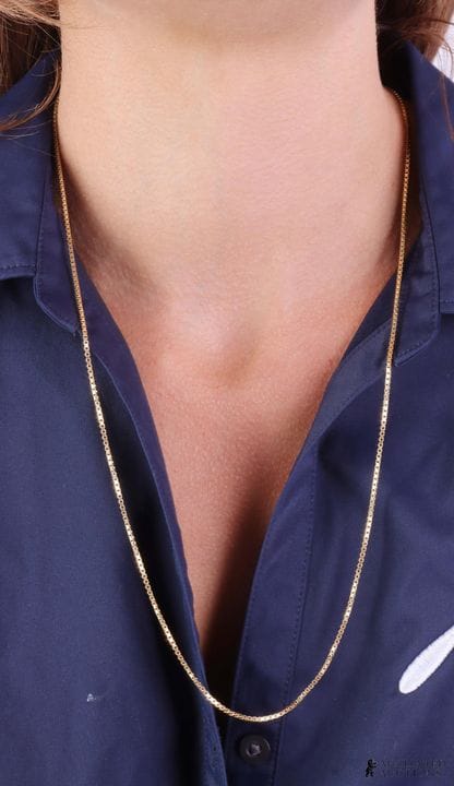 Collier à maillons carrés en or jaune 14 carats  C