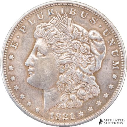 Pièce de 1 dollar Morgan en argent de 1921, frappé