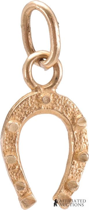 Pendentif fer à cheval porte-bonheur en or 14 cara