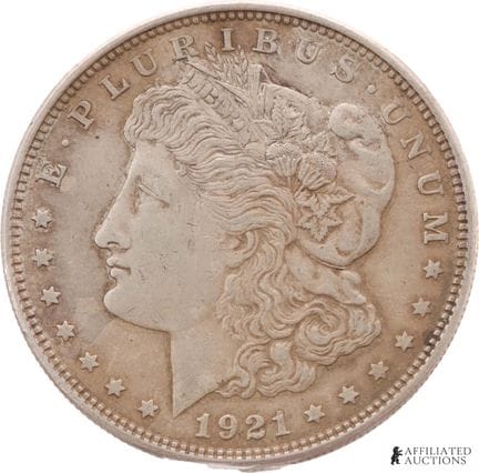 Pièce de 1 dollar Morgan 1921-P, 90 % d'argent  Pi