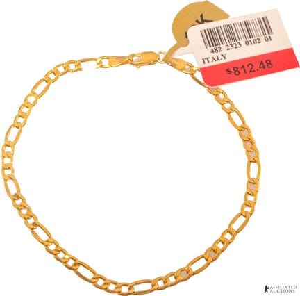 Bracelet Figaro en or jaune 10 carats, neuf avec é