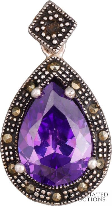 Pendentif en améthyste violette en argent sterling
