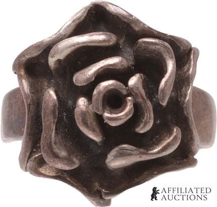 Bague en forme de rose, argent sterling 925  Une  