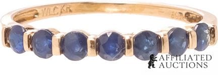 Bague en or jaune 14 carats et saphirs William Lam