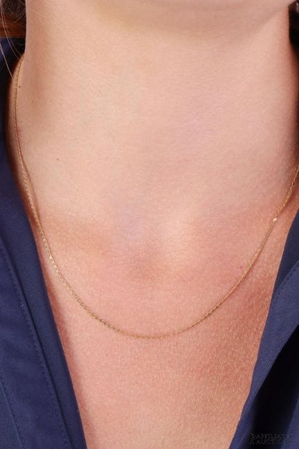 Collier à maillons plats en or 14 carats de la mar