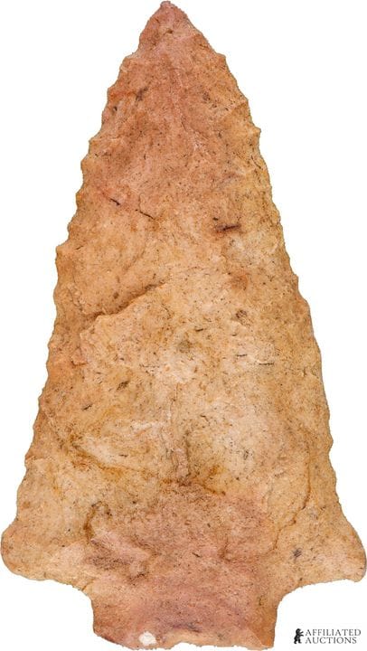 Pointe de flèche archaïque à tige en chert rose de
